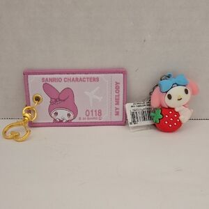 Sanrio 2024 My Melody Travel Ticket and My Melody w/Strawberry Key Chains NWOT